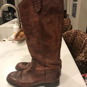 Frye Melissa Whip Tall Brown Riding Leather Boots